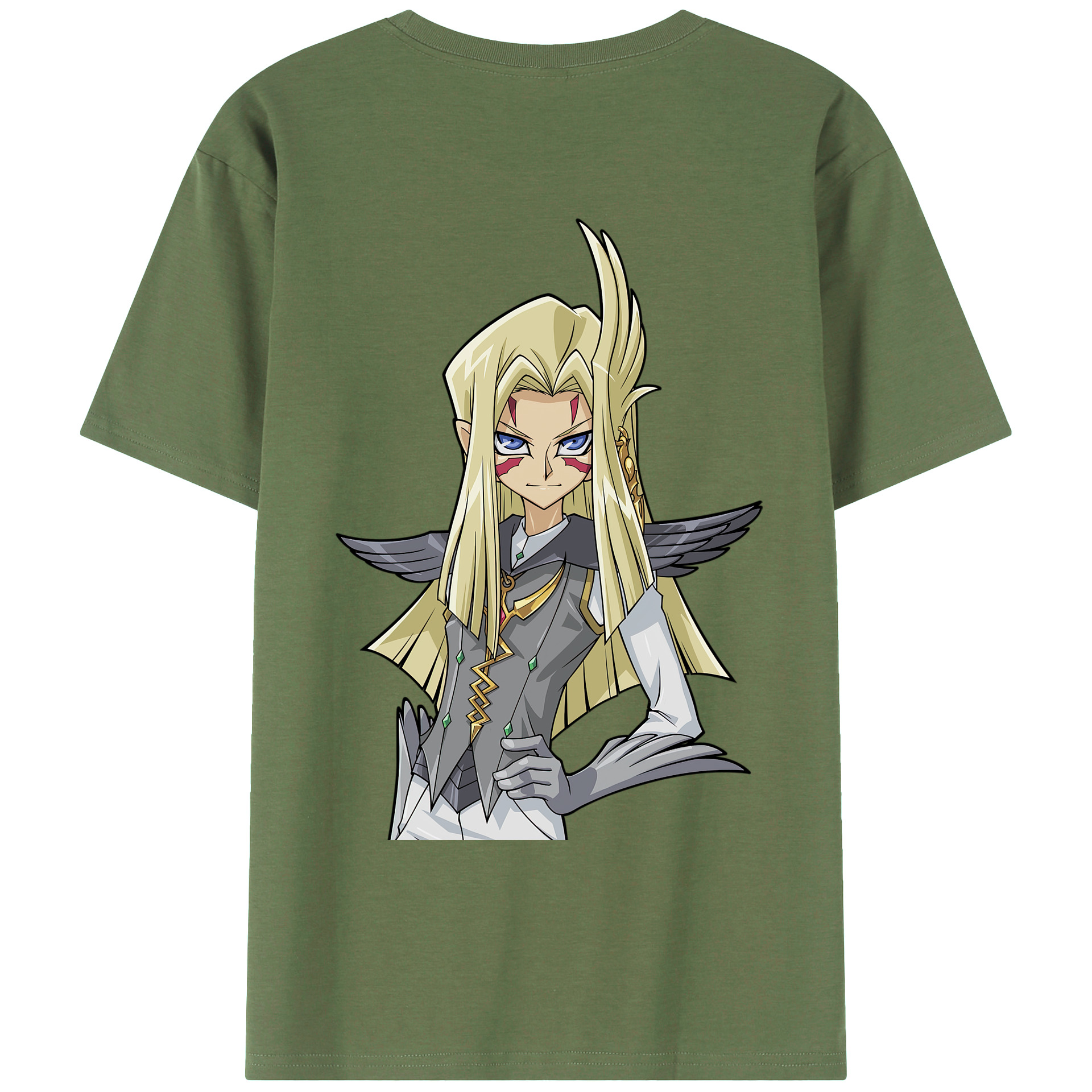 （画像用） 遊☆戯☆王 Yu-Gi-Oh! 綿100％ メンズ半袖Tシャツ（バックプリント） 通気性